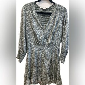 Veronica Beard green and white small Floral Mini Dress